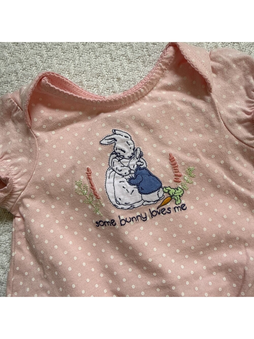 Gymboree X Peter Rabbit Collection 0-3 Months Romper Outfit Pink Polka Dot 2017